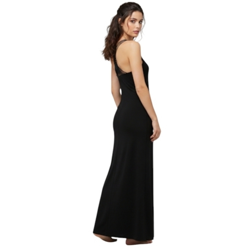 Nicole Miller Black Strappy Maxi Dress